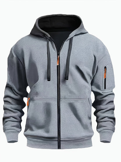 Heren Zip Hoodie met Mouwzak