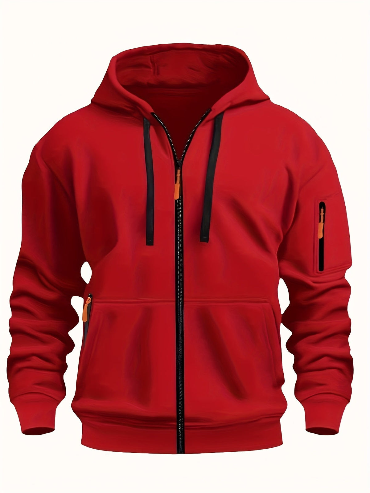 Heren Zip Hoodie met Mouwzak