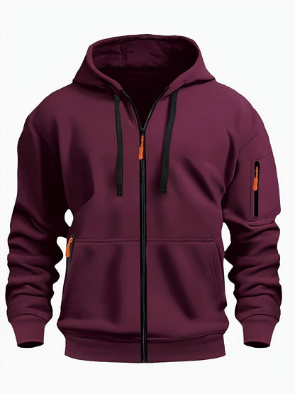 Heren Zip Hoodie met Mouwzak