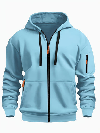 Heren Zip Hoodie met Mouwzak