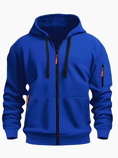 Heren Zip Hoodie met Mouwzak