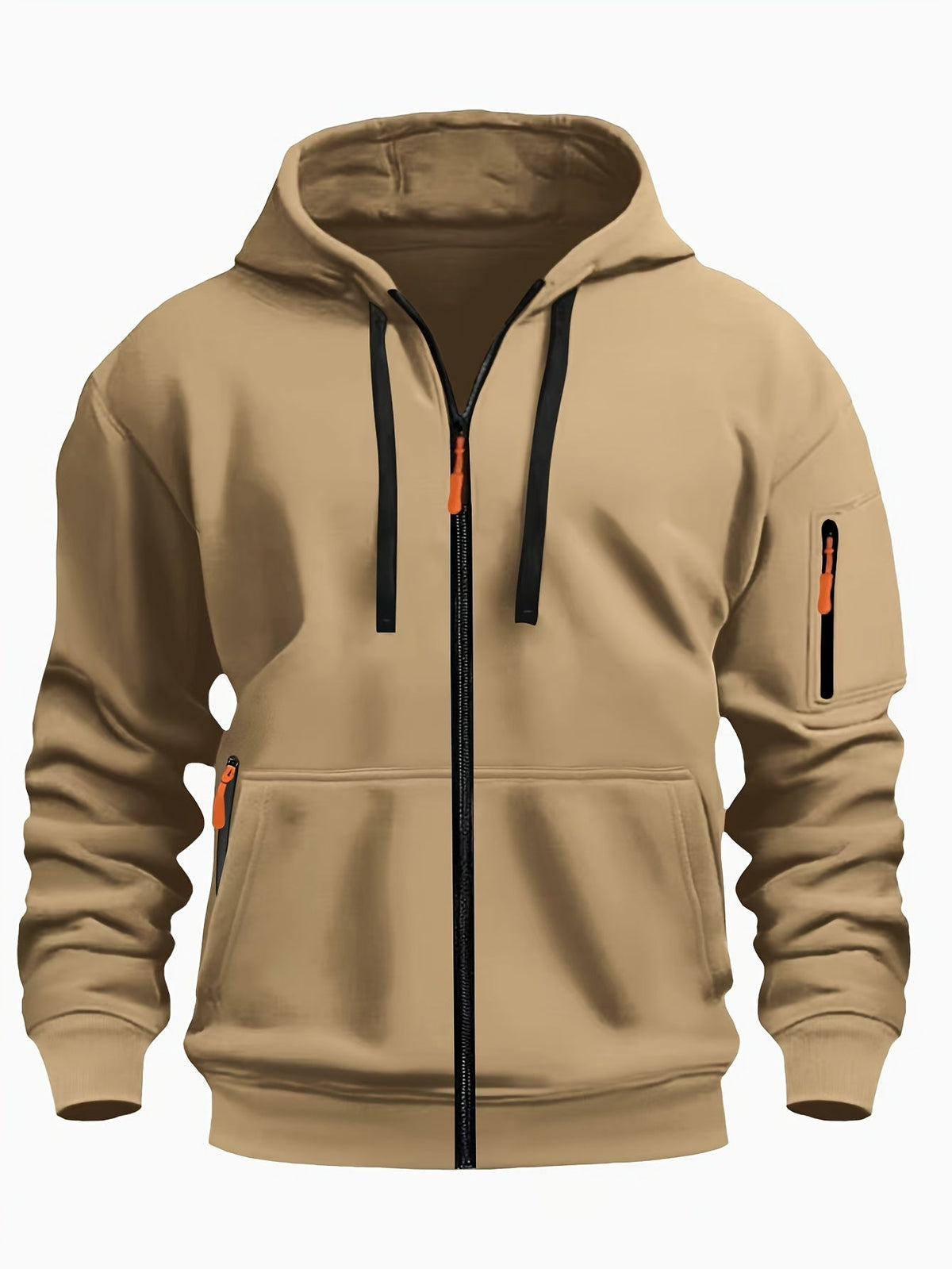 Heren Zip Hoodie met Mouwzak