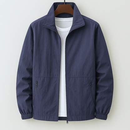 Heren Zomerjas met Opstaande Kraag en Ritssluiting Slim Fit Blauw