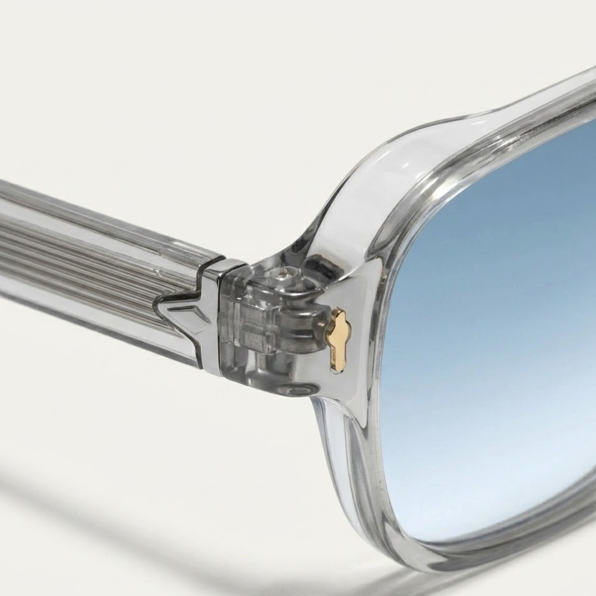 Heren Zonnebril Aviator met Transparant Montuur en Dubbele Brug