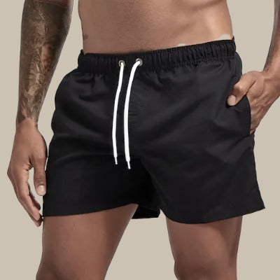 Heren Zwembroek met Elastische Tailleband en Trekkoord Zwart