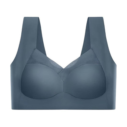 Naadloze Push-up Bra met Brede Banden en Mesh Detail