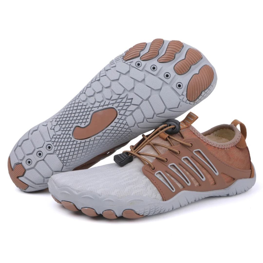 Unisex Barefoot Schoenen met Brede Teenbox en Dunne Zool Bruin