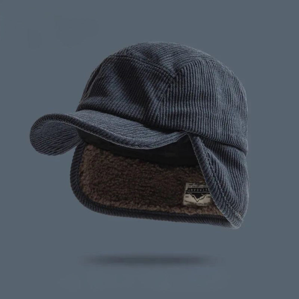 Unisex Baseball Cap met Oorflappen en Fleece Voering Marineblauw