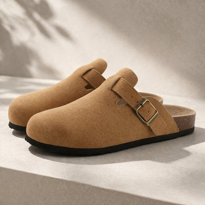 Unisex Clogs met Verstelbare Gesp en Gesloten Neus Bruin