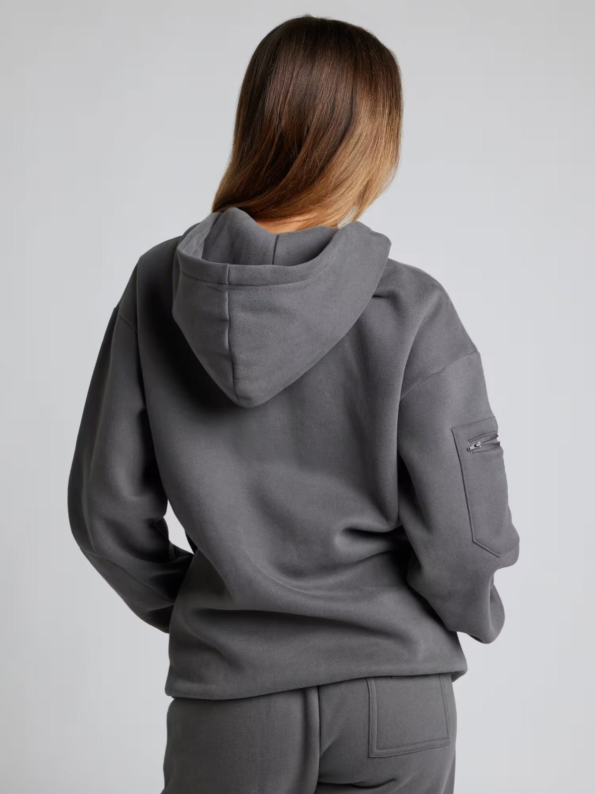 Unisex Oversized Hoodie met Oogmasker, Ritszakken op de Mouwen en Kangoeroezak