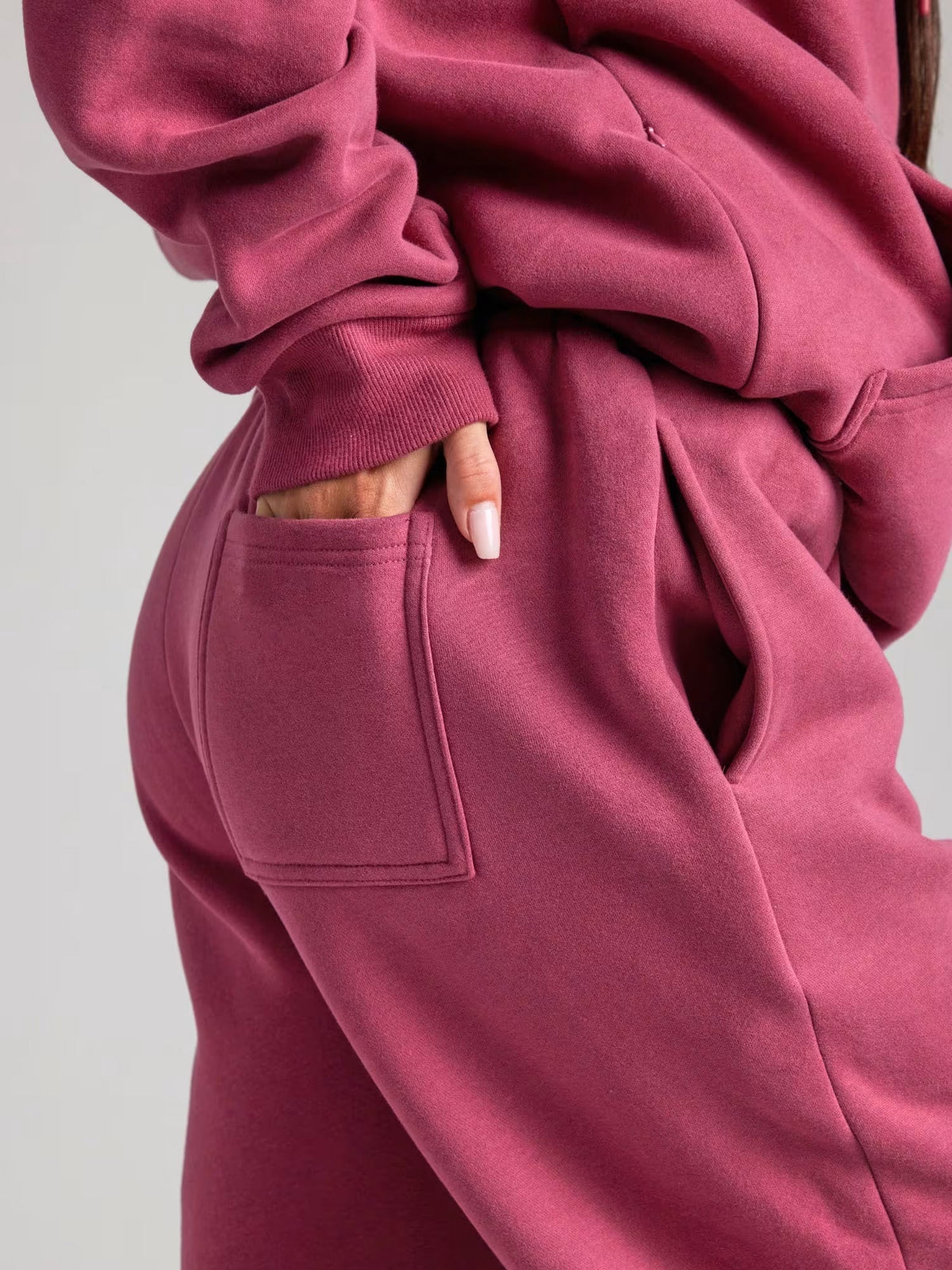 Unisex Oversized Hoodie met Oogmasker, Ritszakken op de Mouwen en Kangoeroezak