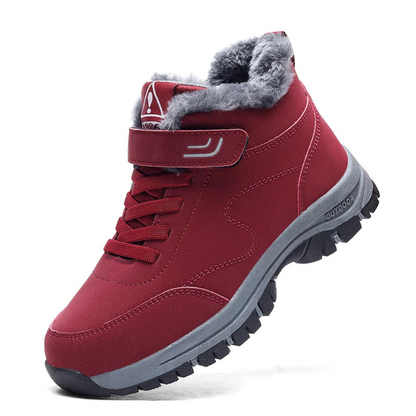 Unisex Winterboots met Klittenband en Veters Rood